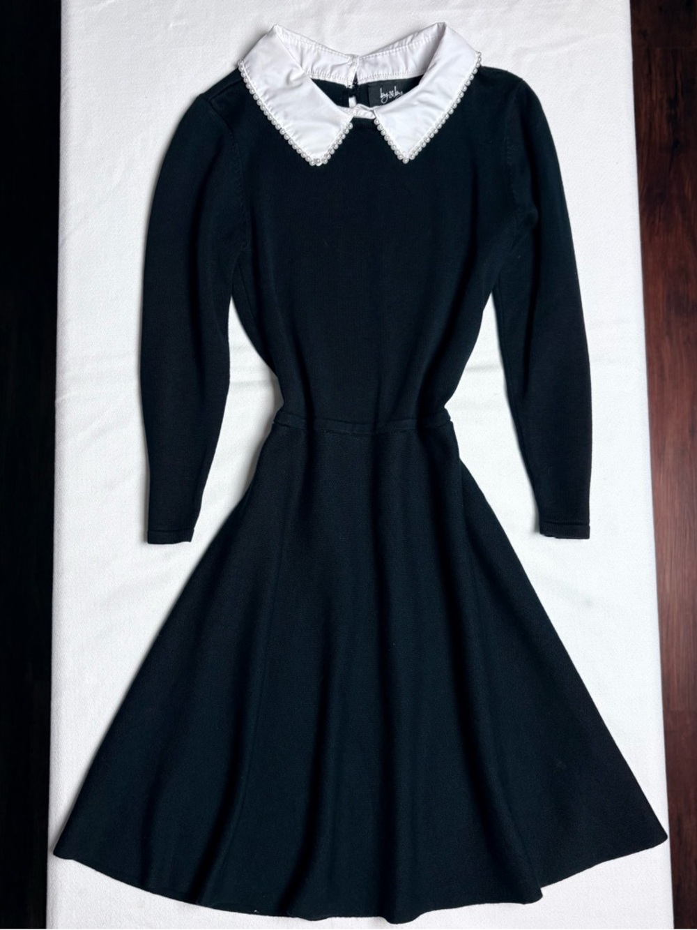 By & By Black Dress w/ White Collar- M